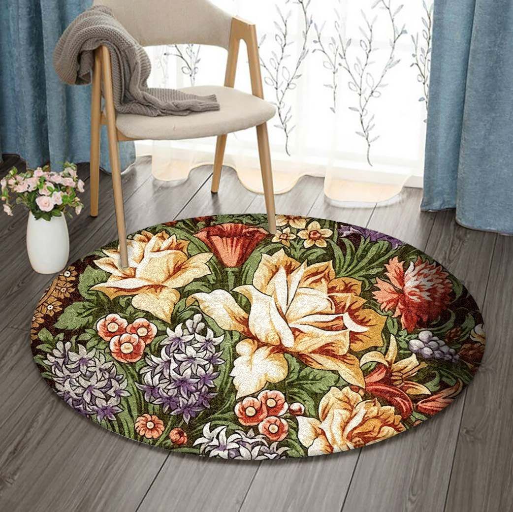 Flowers Round Carpet