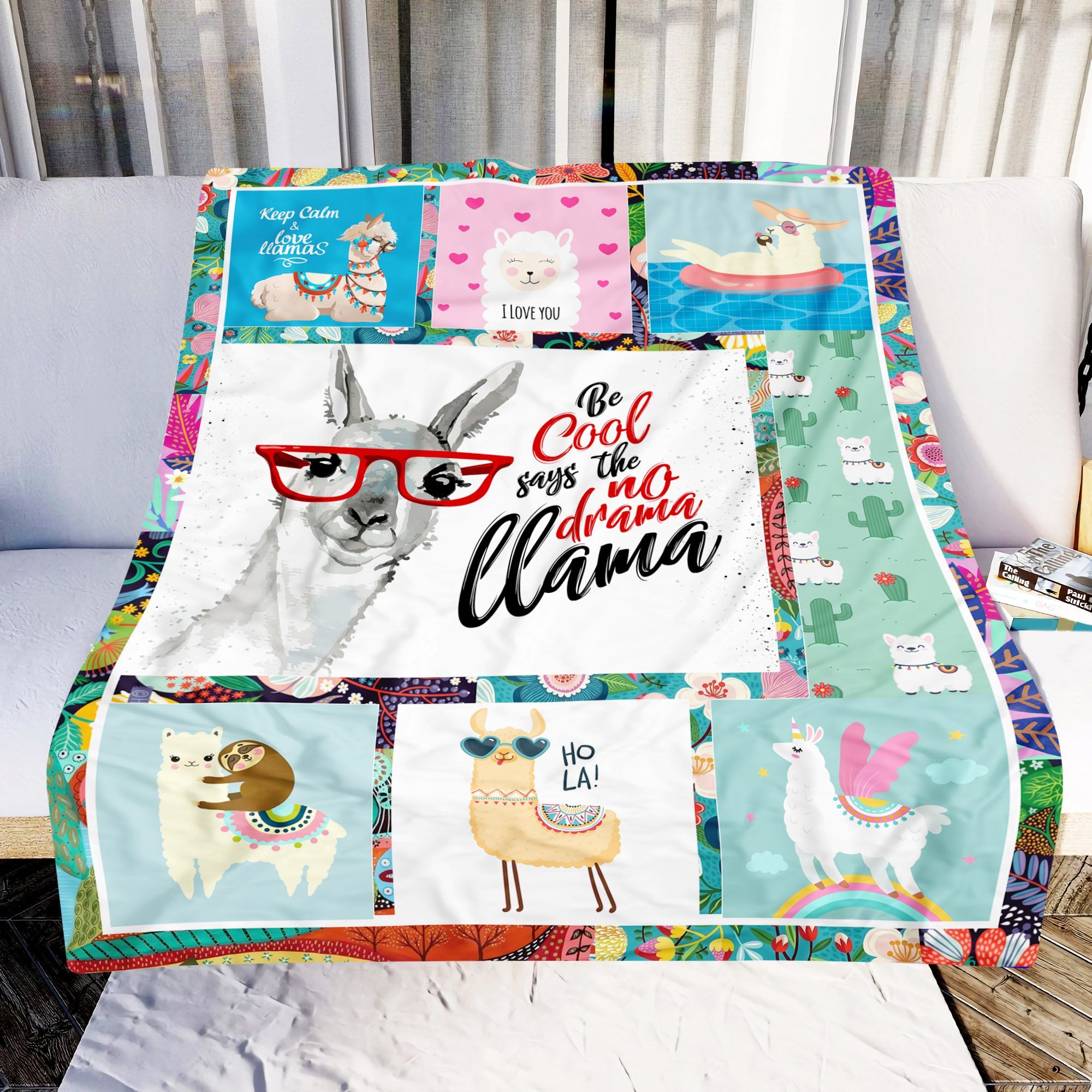 Fluff My Llama Sherpa Fleece Blanket