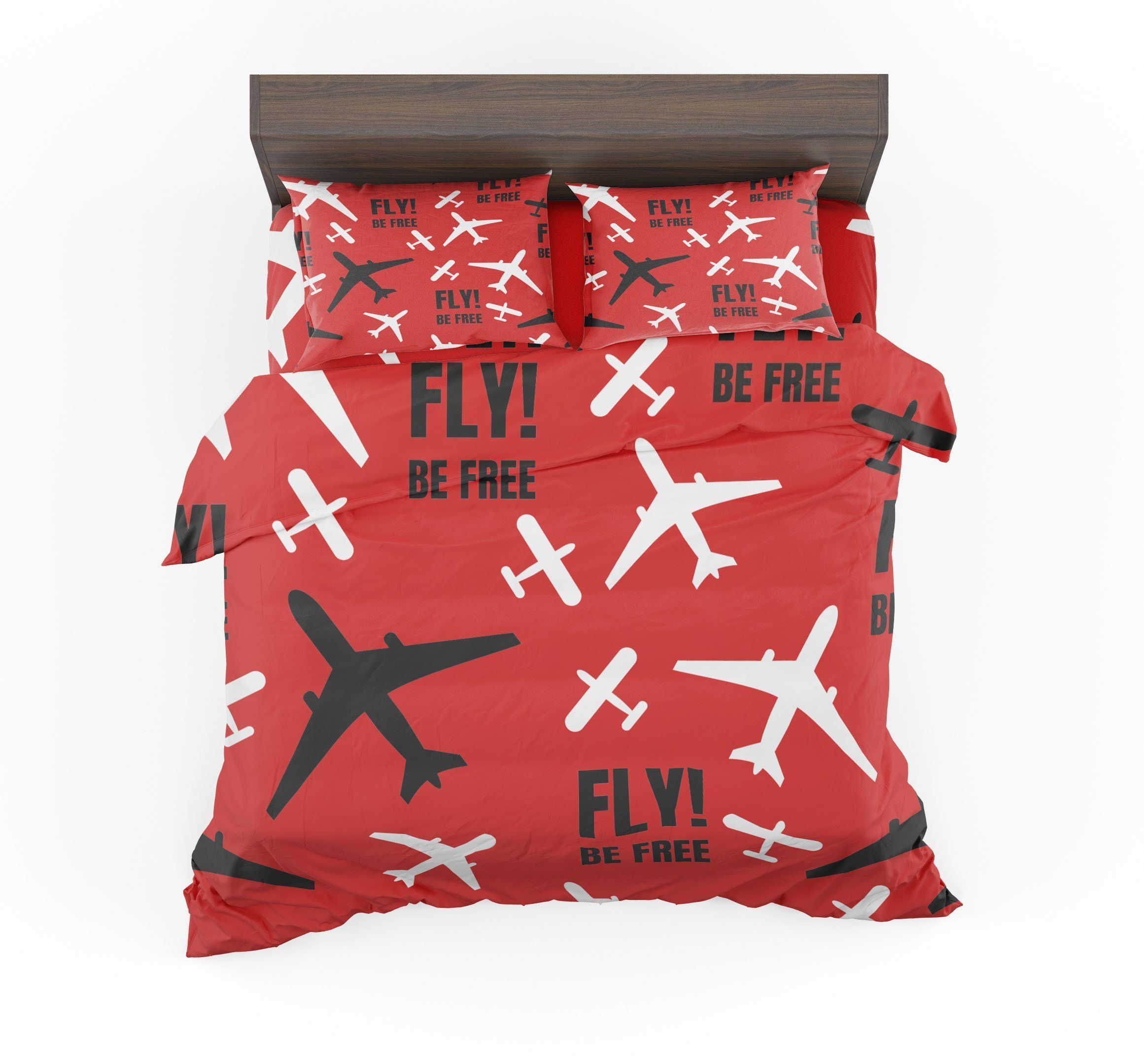 Fly Be Free Red Designed Bedding Set