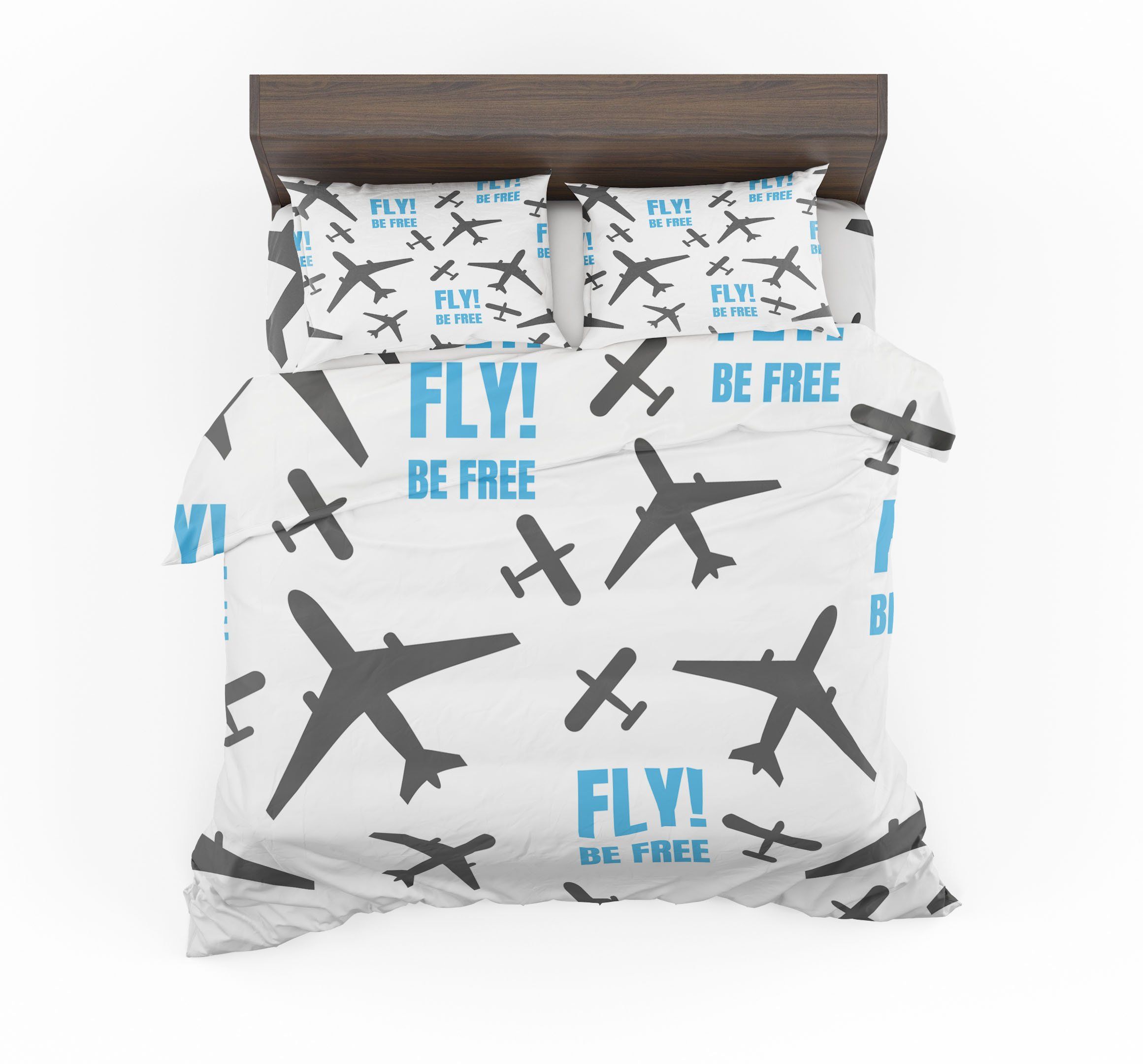 Fly Be Free White Designed Bedding Set