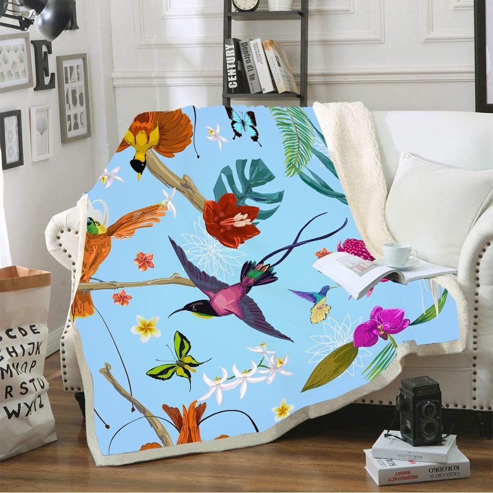 Flying Bird Sherpa Fleece Blanket