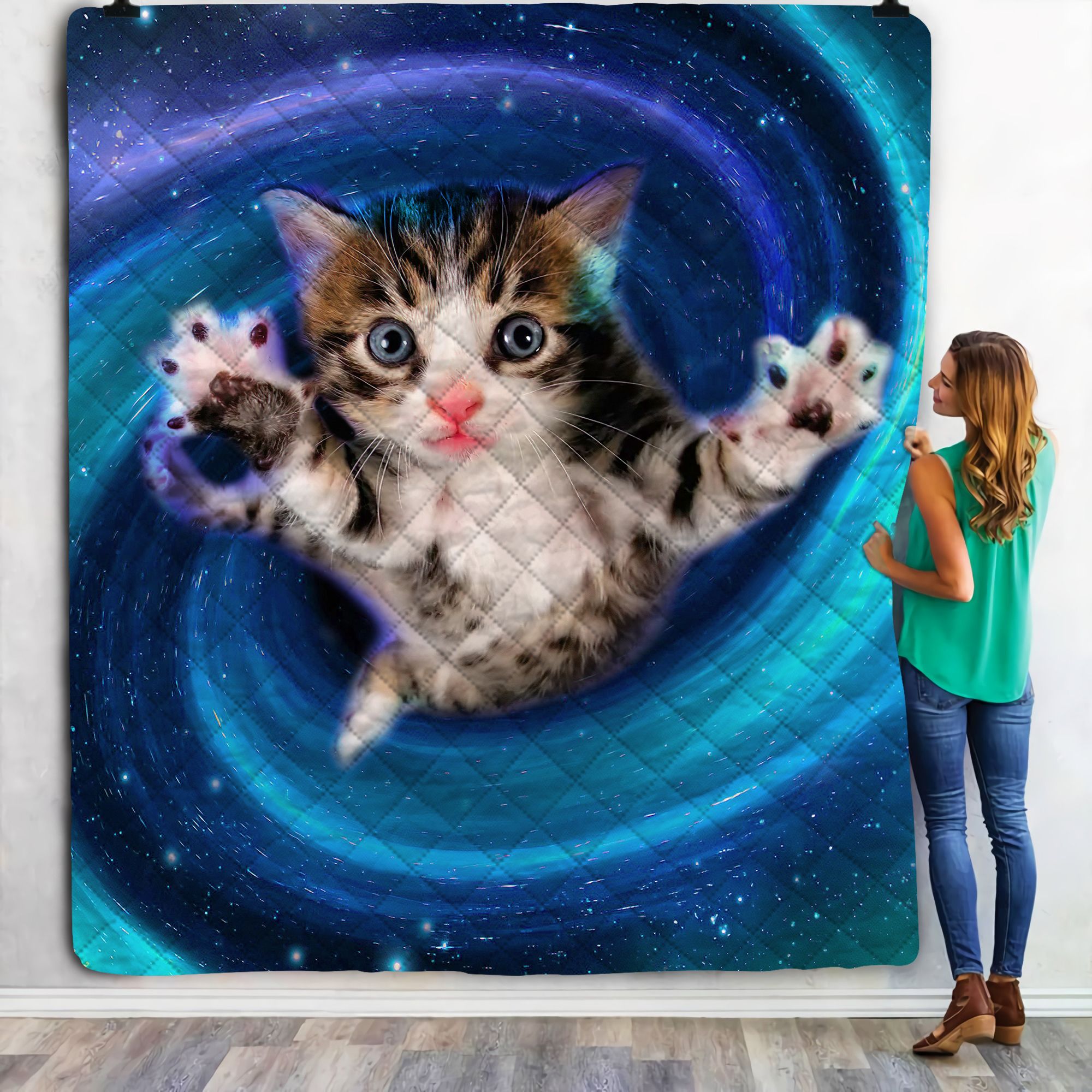 Flying Cat Fleece Blanket