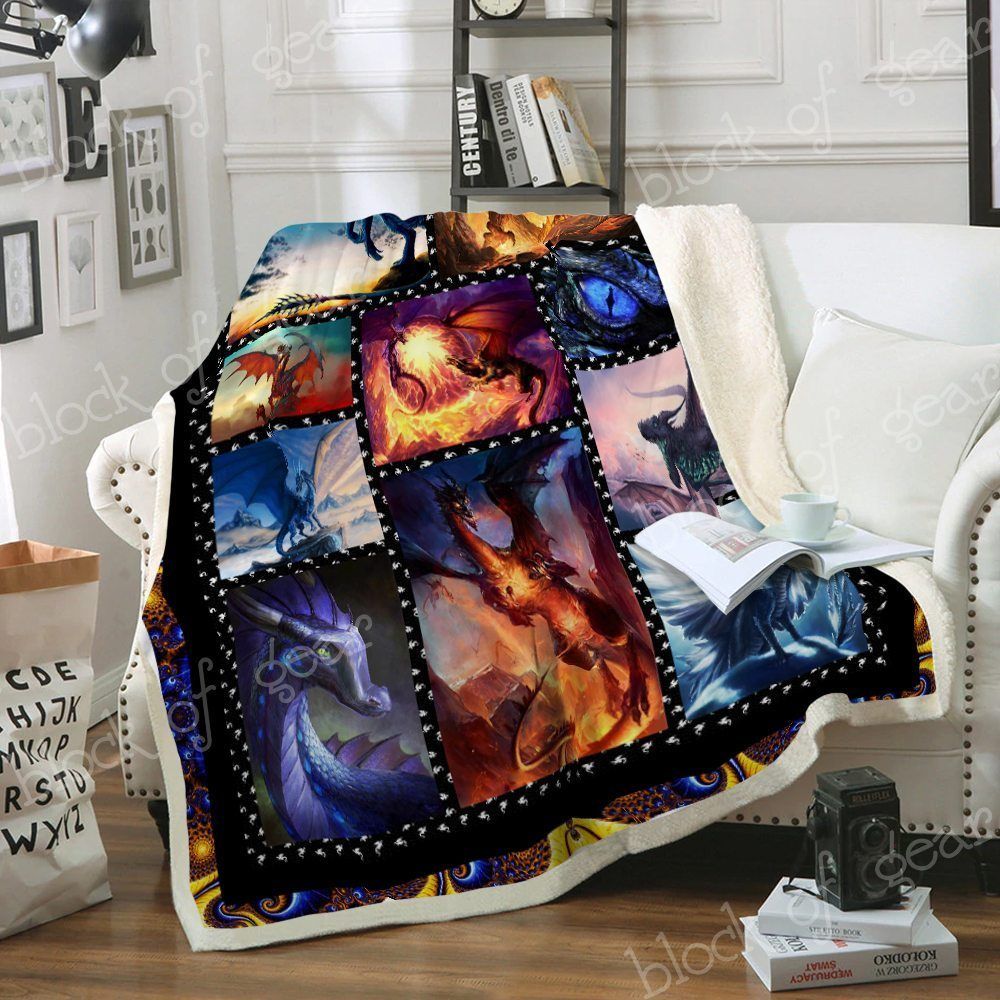 Flying Dragon Sherpa Fleece Blanket