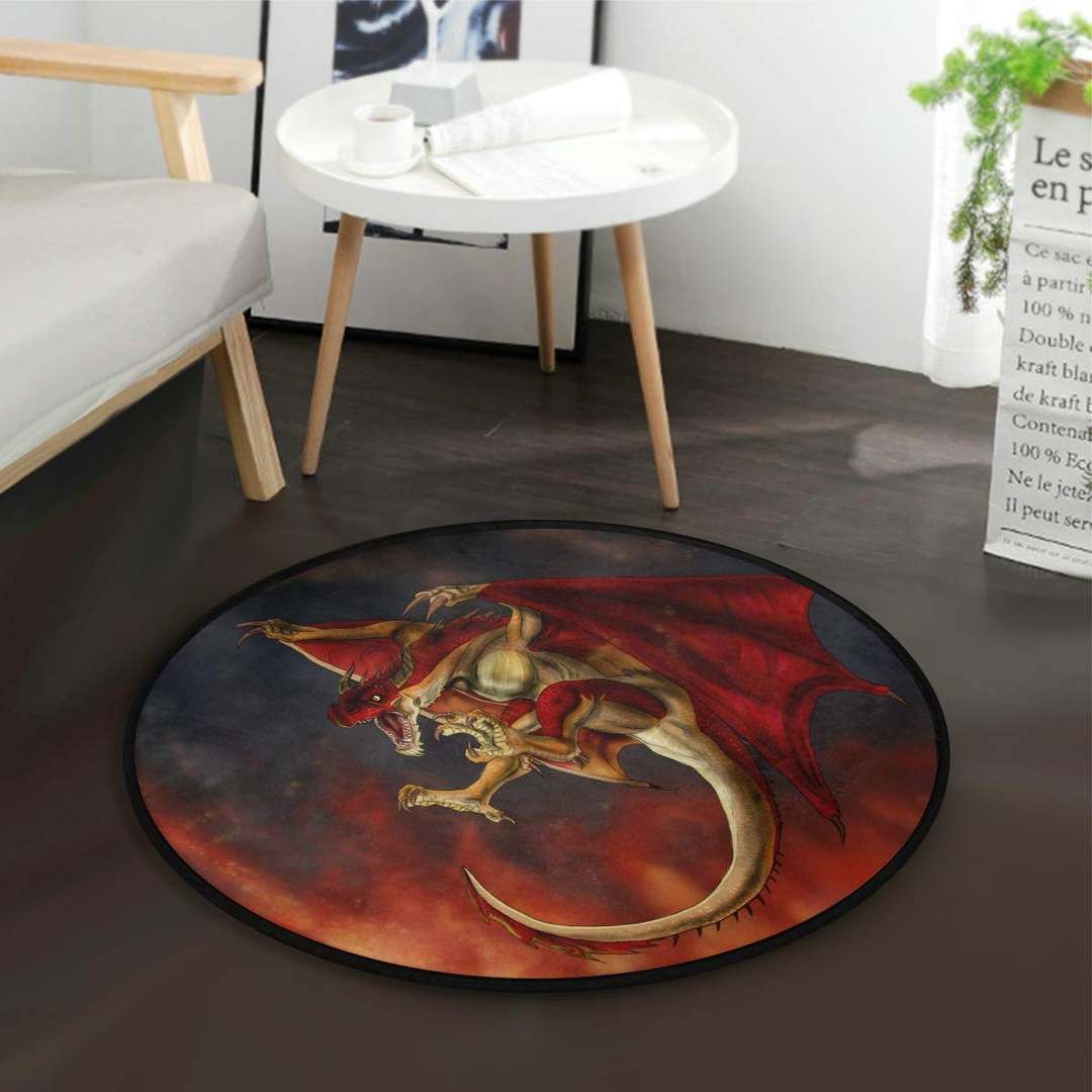 Flying Dragon Round Carpet
