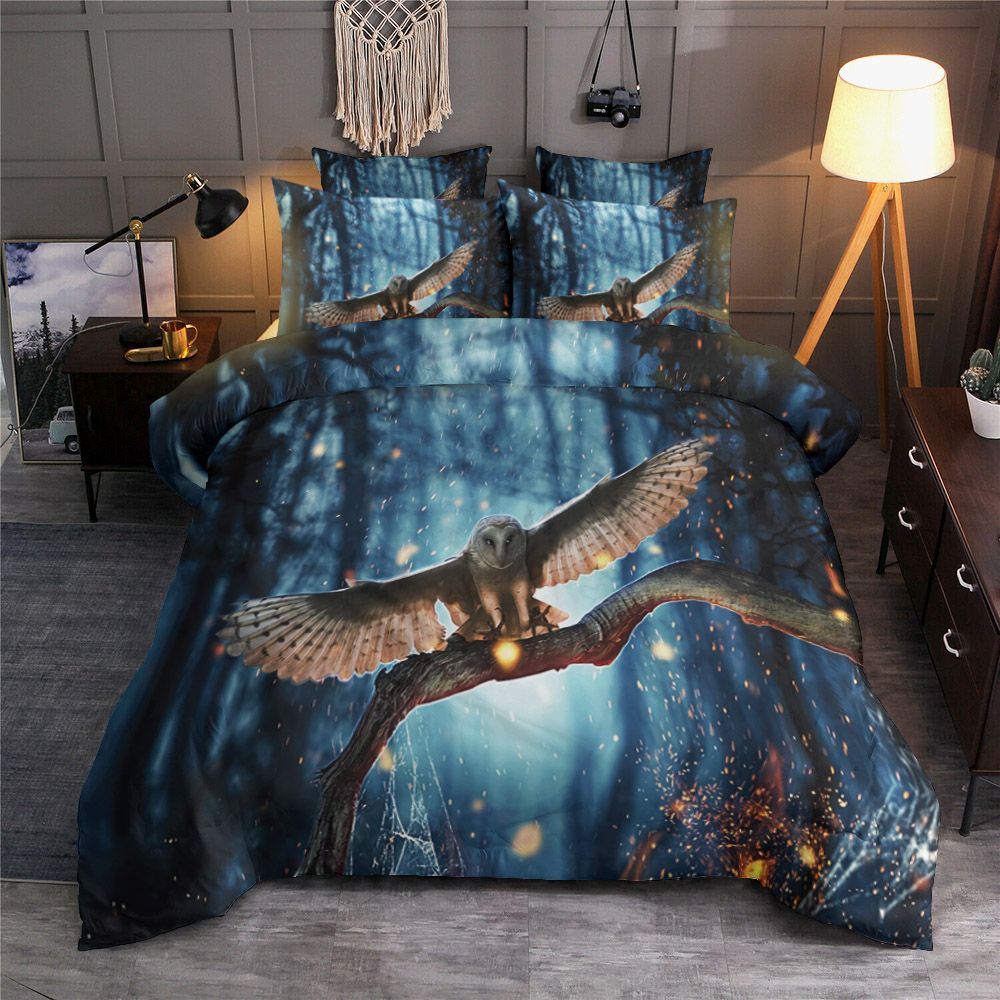 Flying Owl Bedding Set