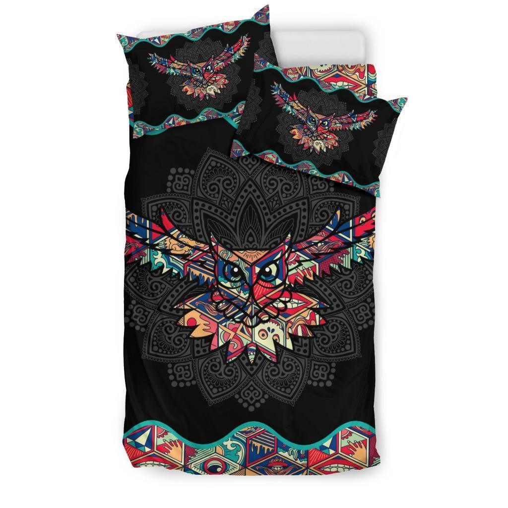Flying Owl Mandala Viking Bedding Set