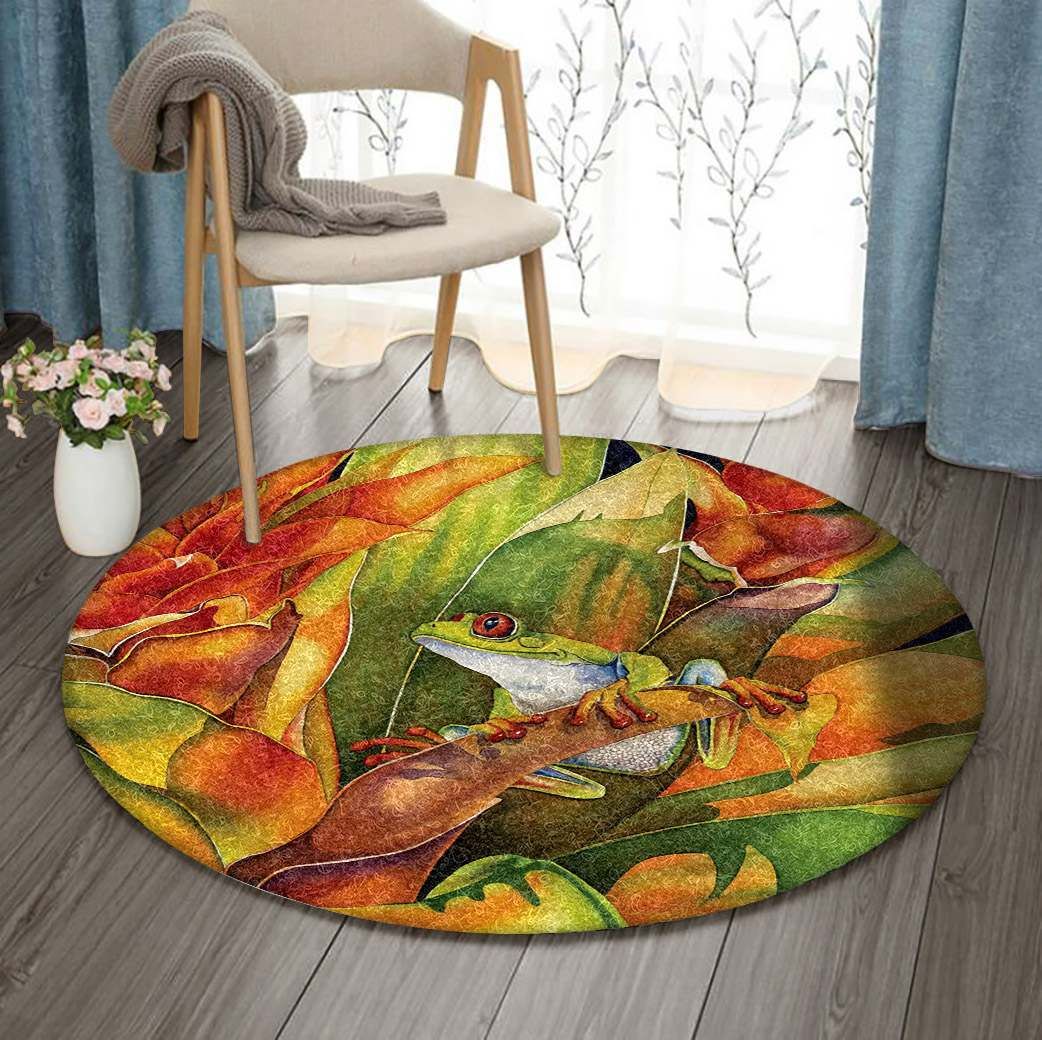 Fog And Flower Round Carpet