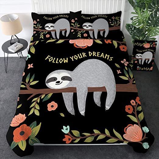 Follow Your Dream Cute Sloth Bedding Set