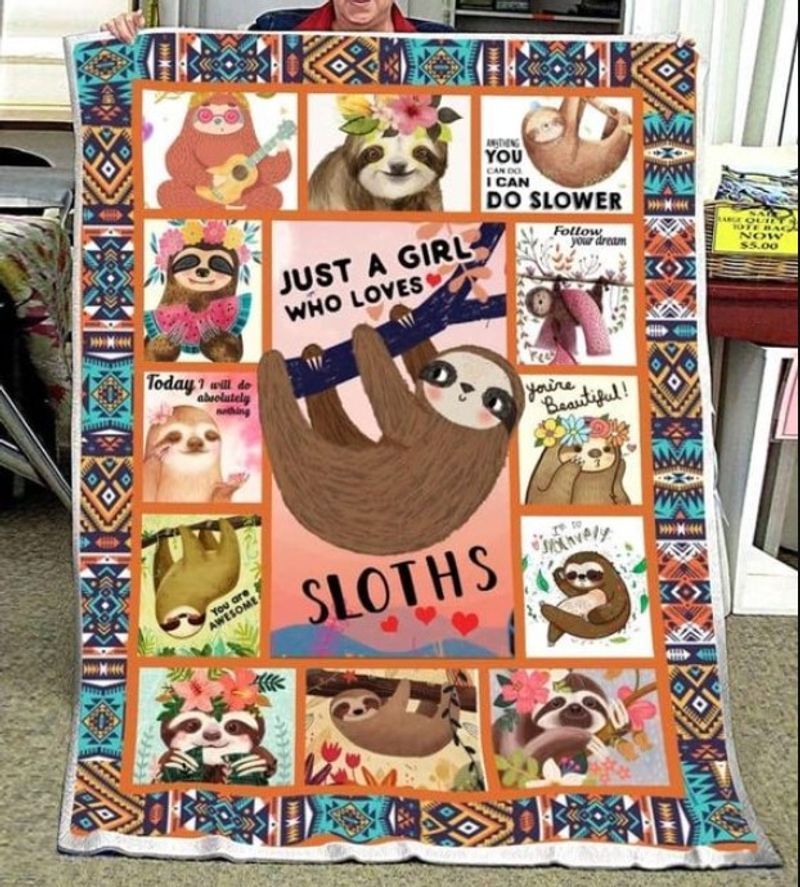 Follow Your Dream Sloth Sherpa Fleece Blanket