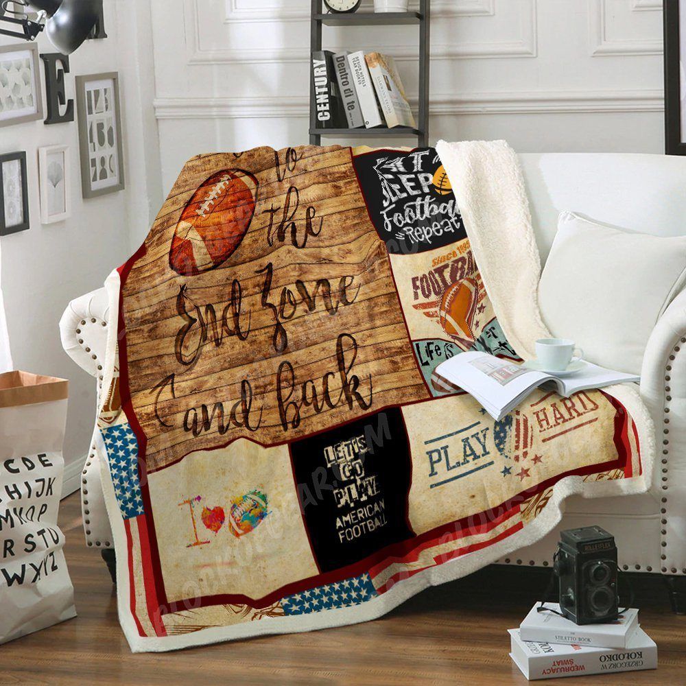 Football American Sherpa Fleece Blanket