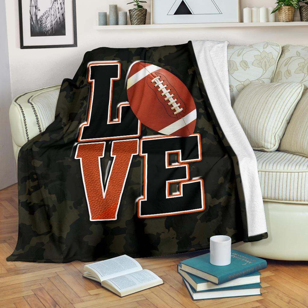 Football American Sherpa Fleece Blanket
