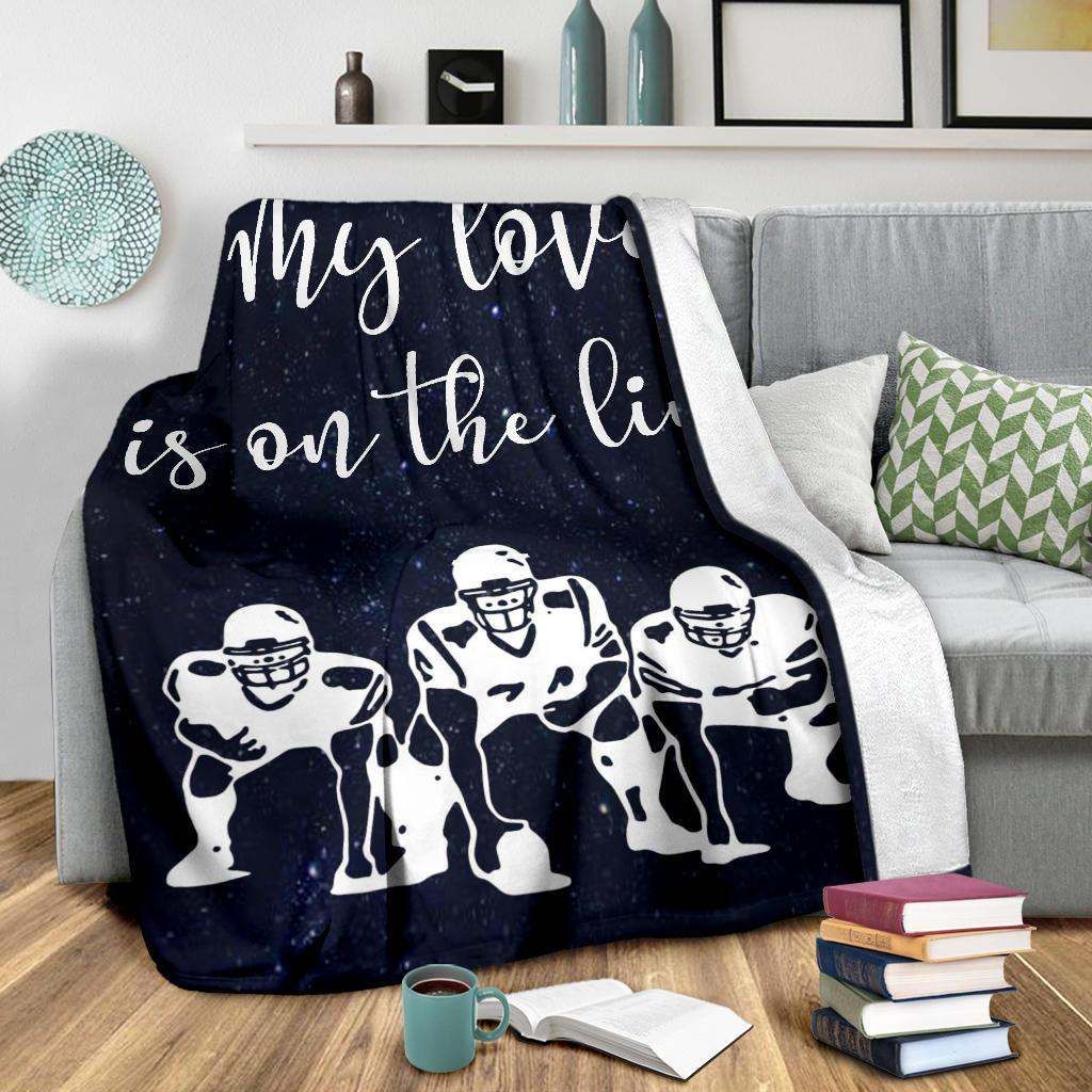 Football American Sherpa Fleece Blanket