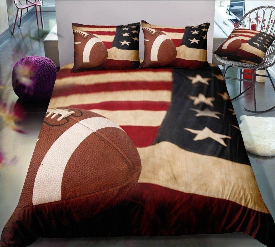 Football American Flag Bedding Set