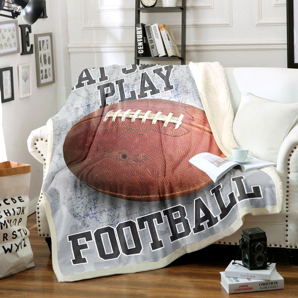 Football American Sherpa Fleece Blanket