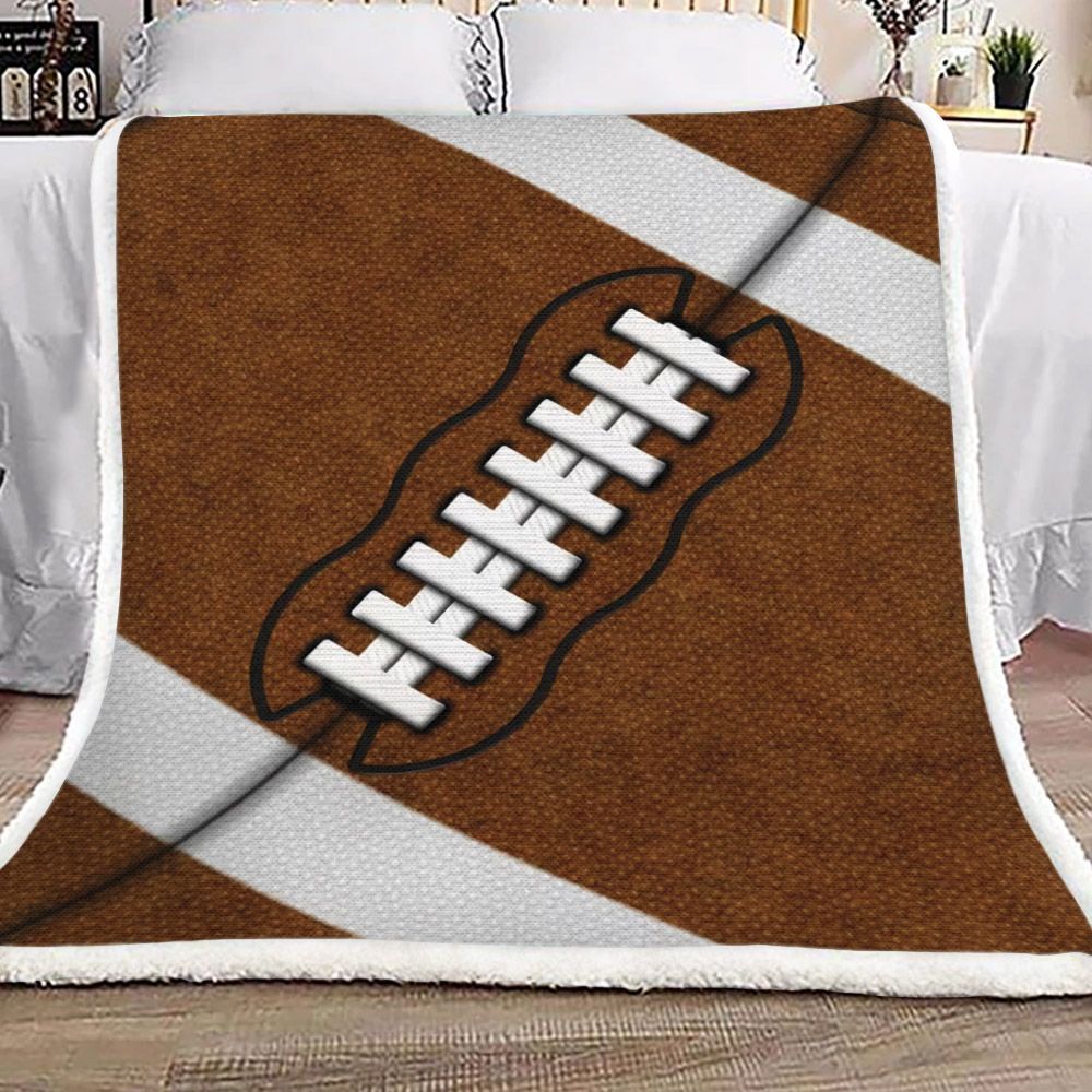 Football American Sherpa Fleece Blanket