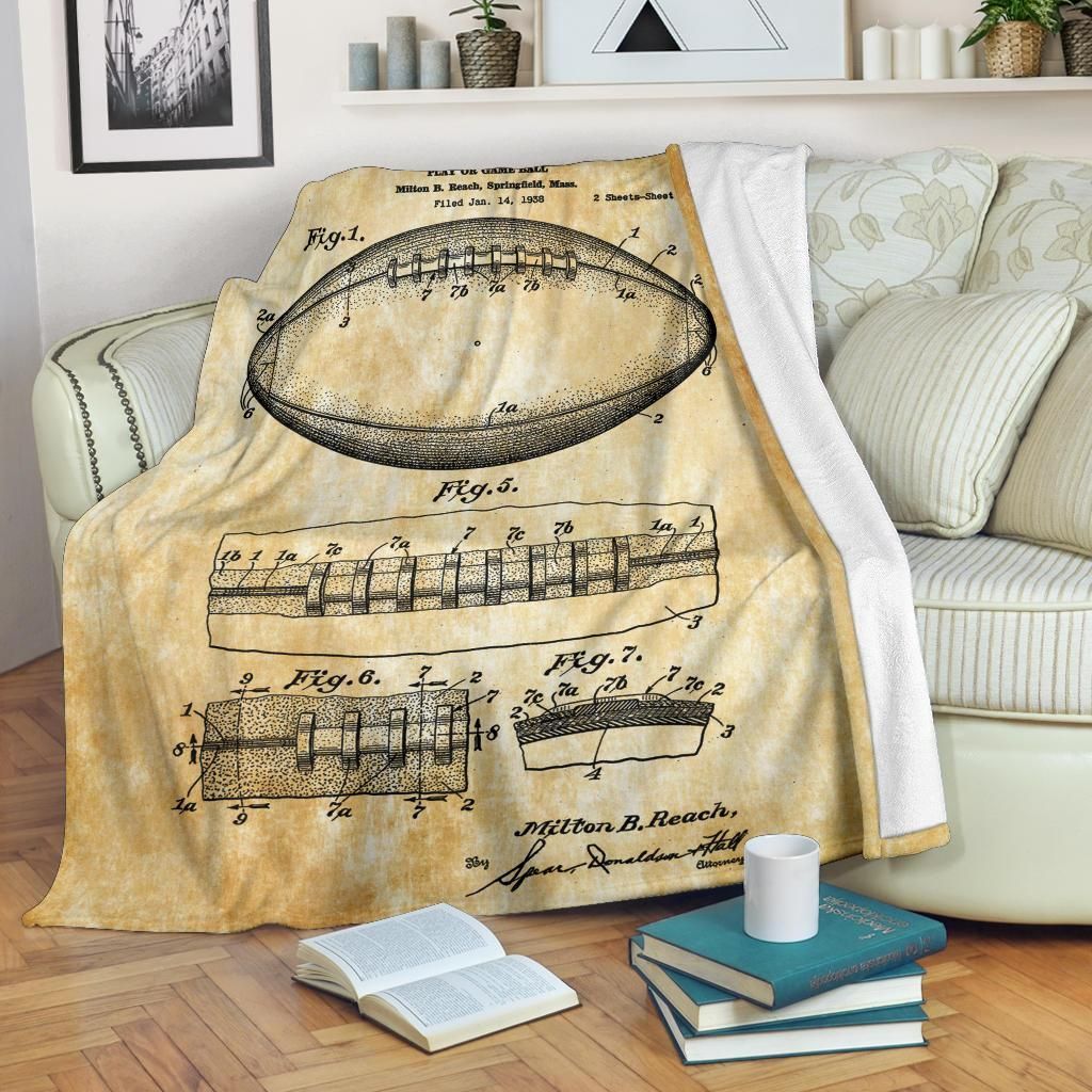 Football Ball Patent Sherpa Fleece Blanket