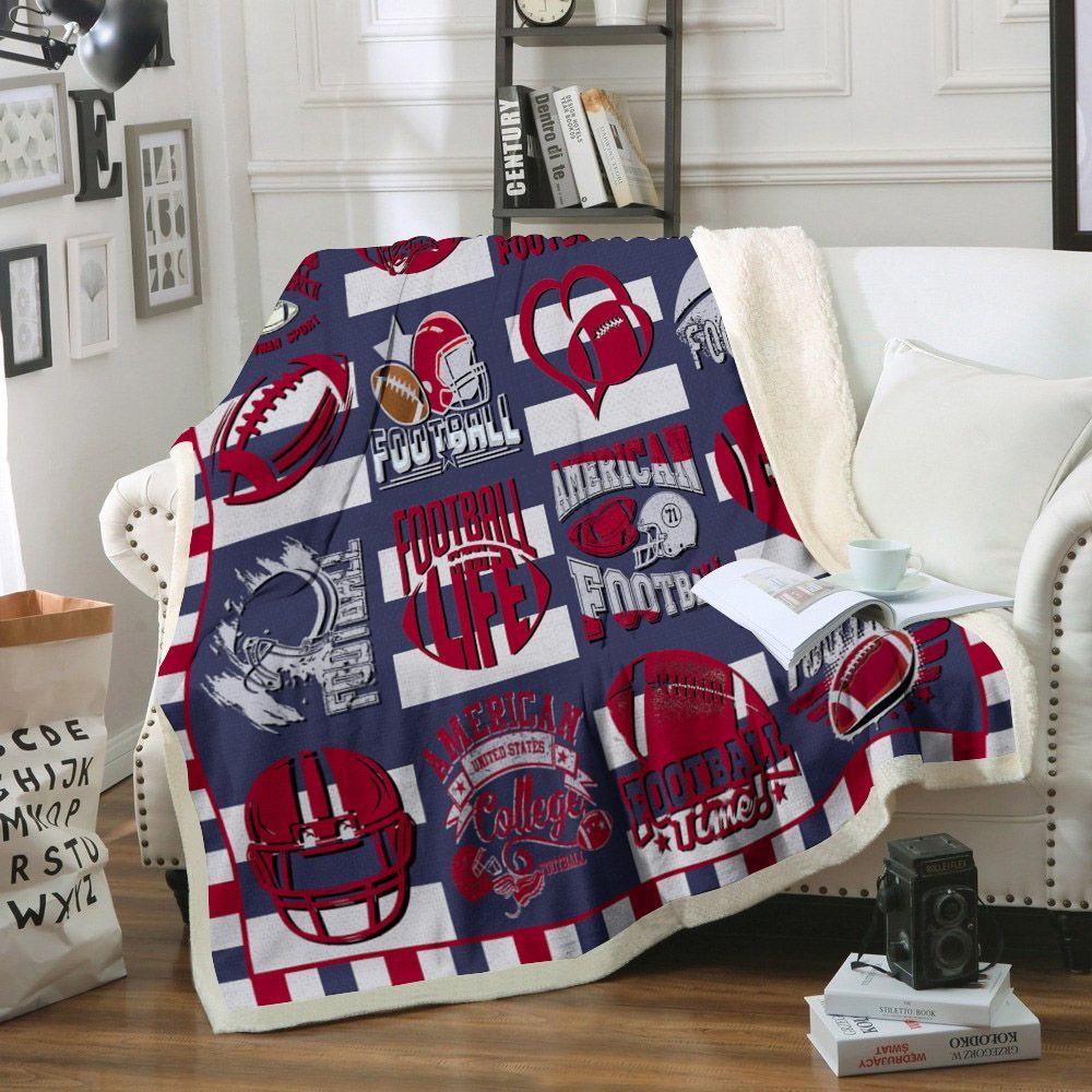 Football Sherpa Fleece Blanket