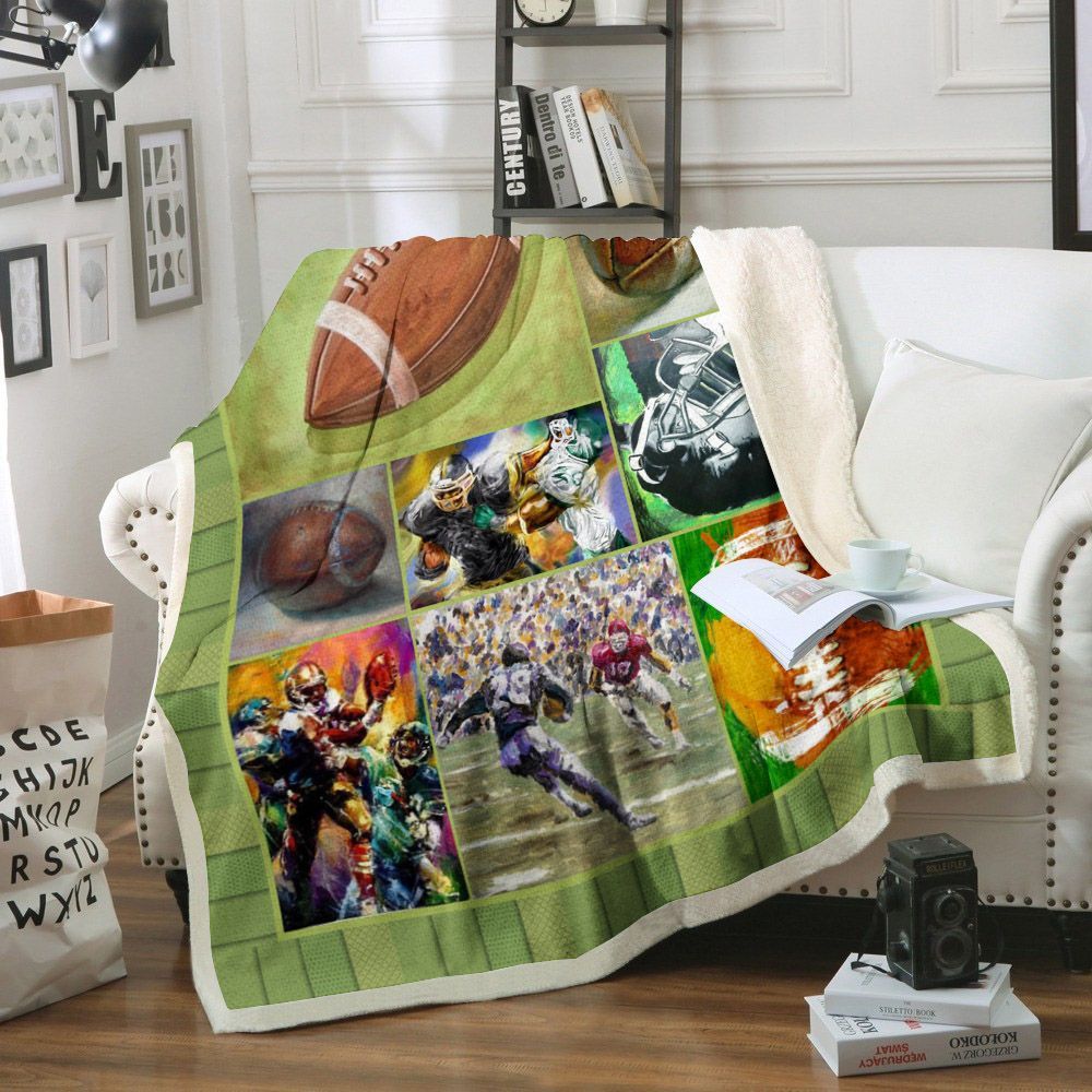 Football Sherpa Fleece Blanket