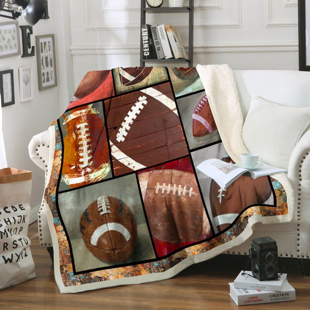 Football Sherpa Fleece Blanket