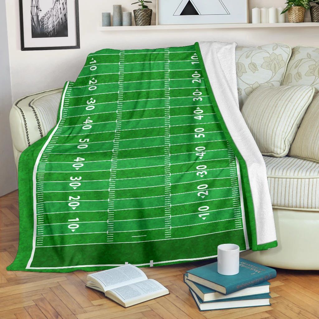 Football Field Sherpa Fleece Blanket