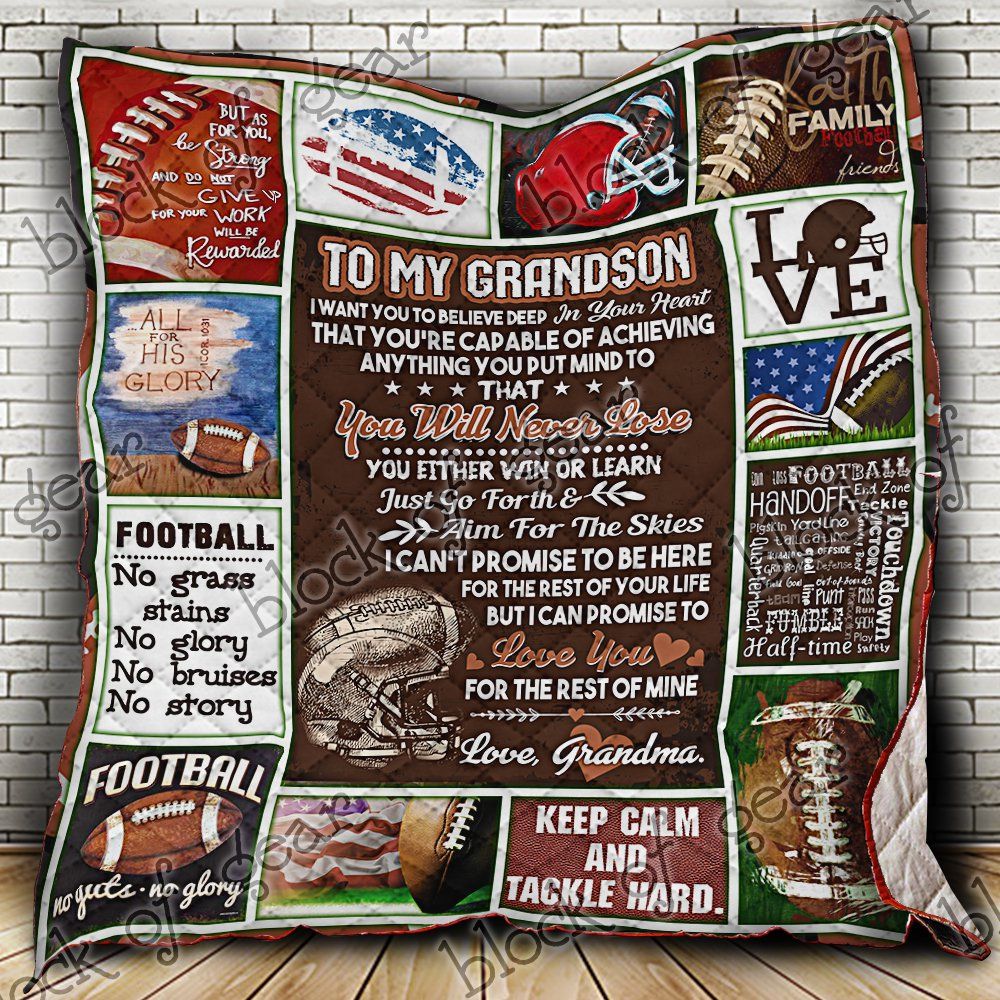 Football Grandson Love Grandma Quilt Ps596 Dhc11123631Dd