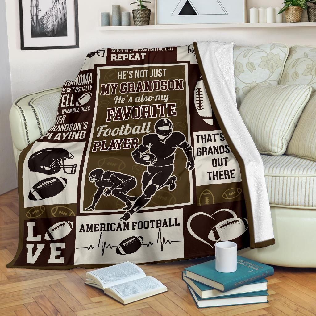 Football He S Not Just My Grandson Sherpa Fleece Blanket