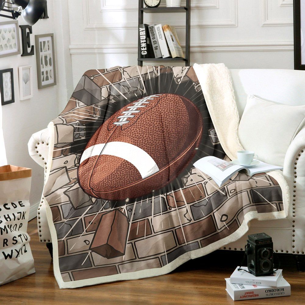 Football Sherpa Fleece Blanket