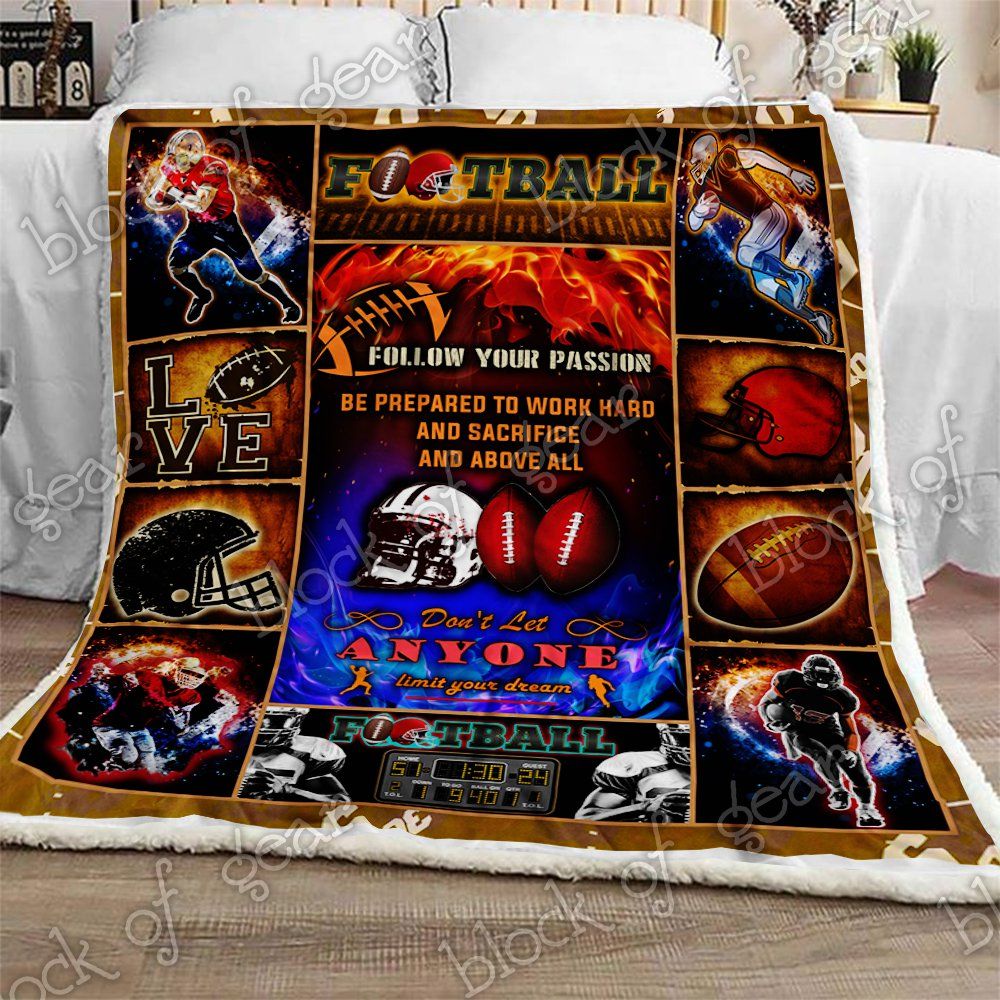 Football Life Sherpa Fleece Blanket
