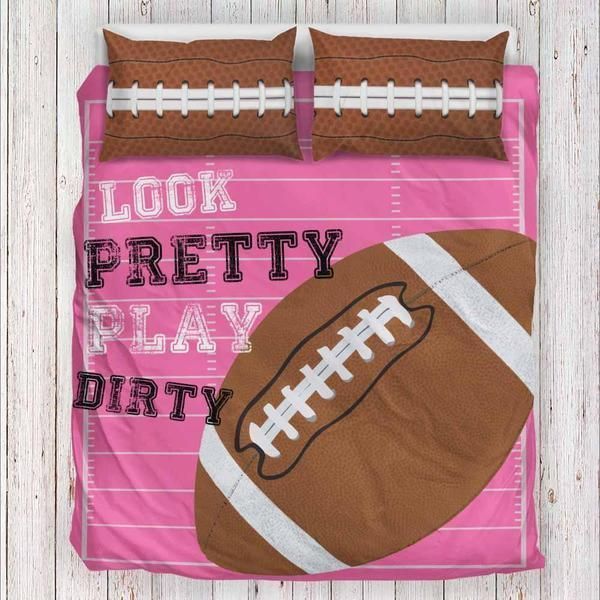 Football Look Pretty Play Dirty Bedding Set