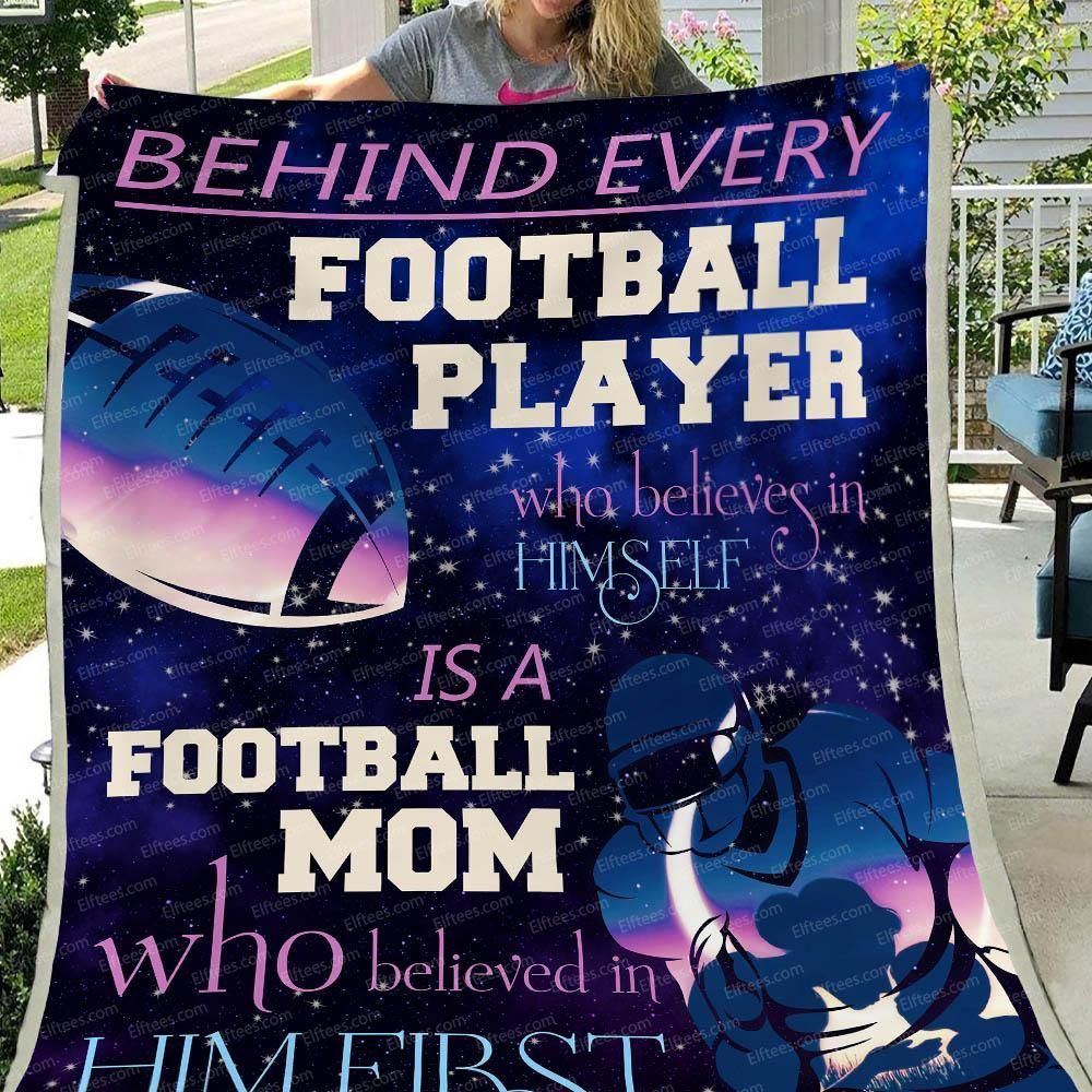 Football Mom Believed In Son Sherpa Fleece Blanket