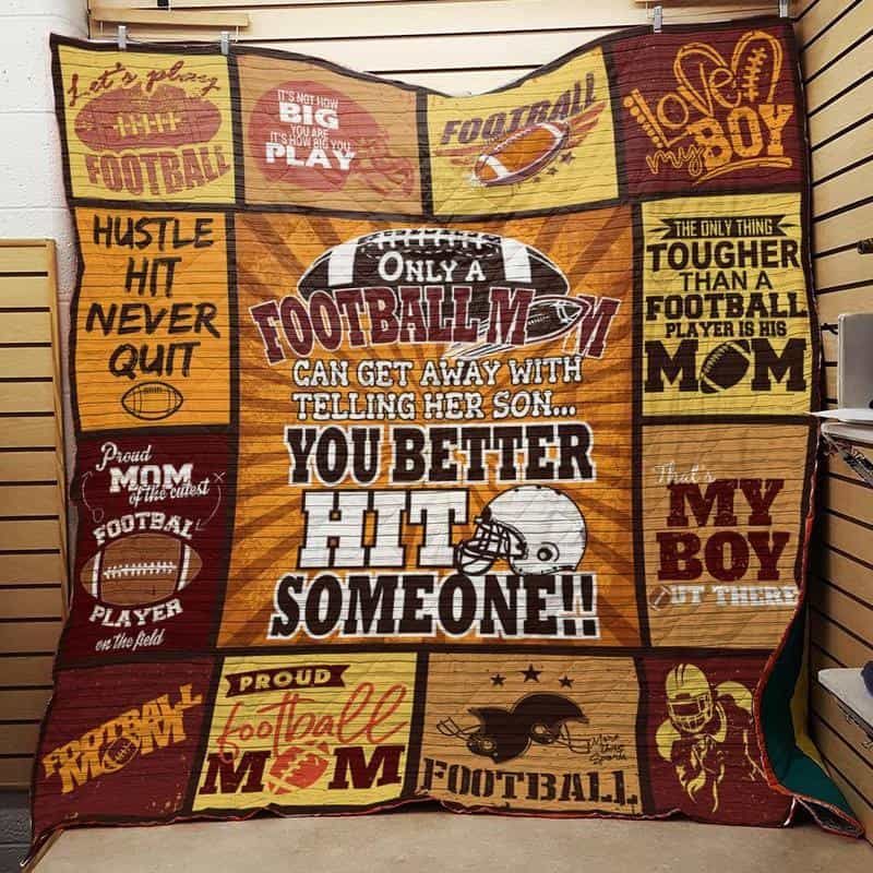 Football Mom CLA1610468Q Quilt Blanket