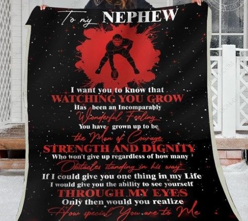 Football Nephew Sherpa Fleece Blanket