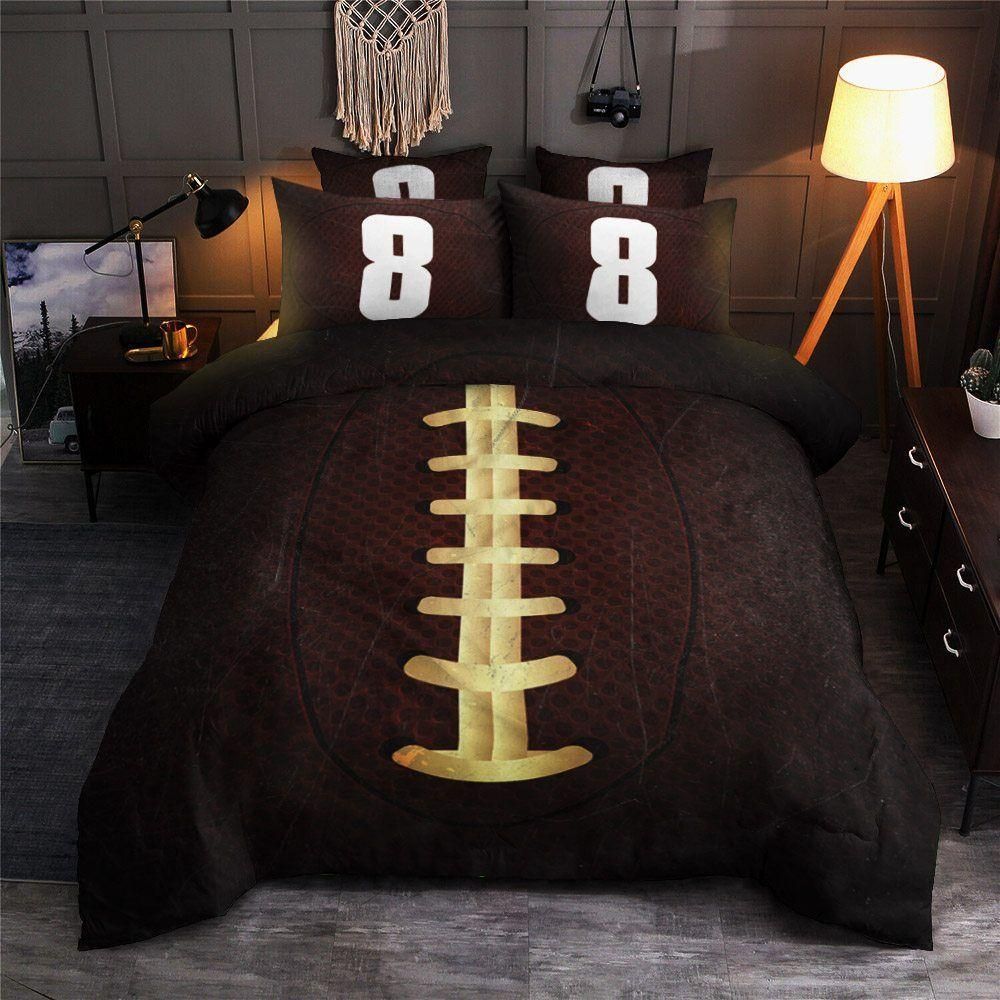 Football Pattern Number 8 Bedding Set