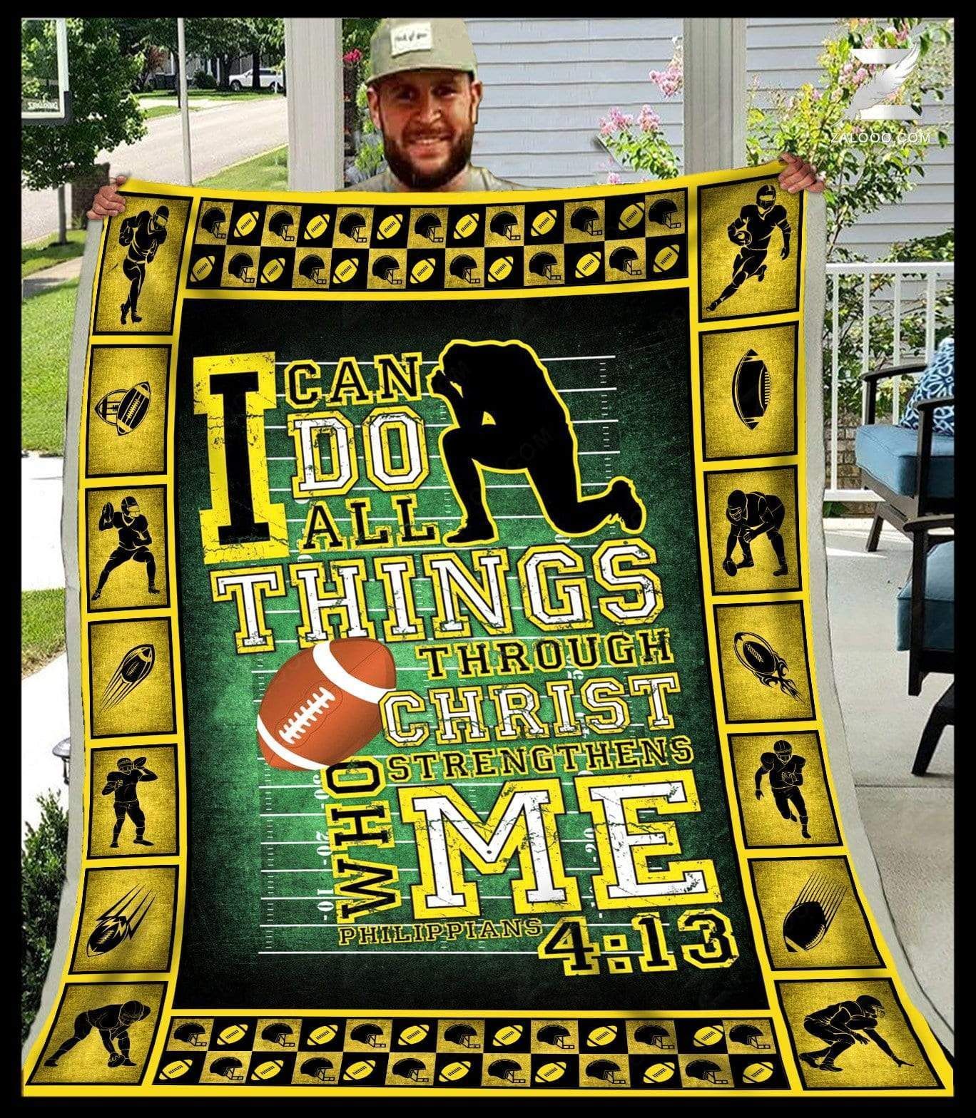 Football Philippians Sherpa Fleece Blanket