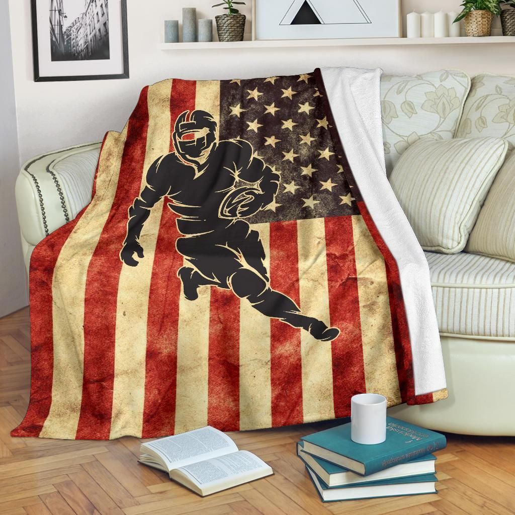 Football Player Sherpa Fleece Blanket