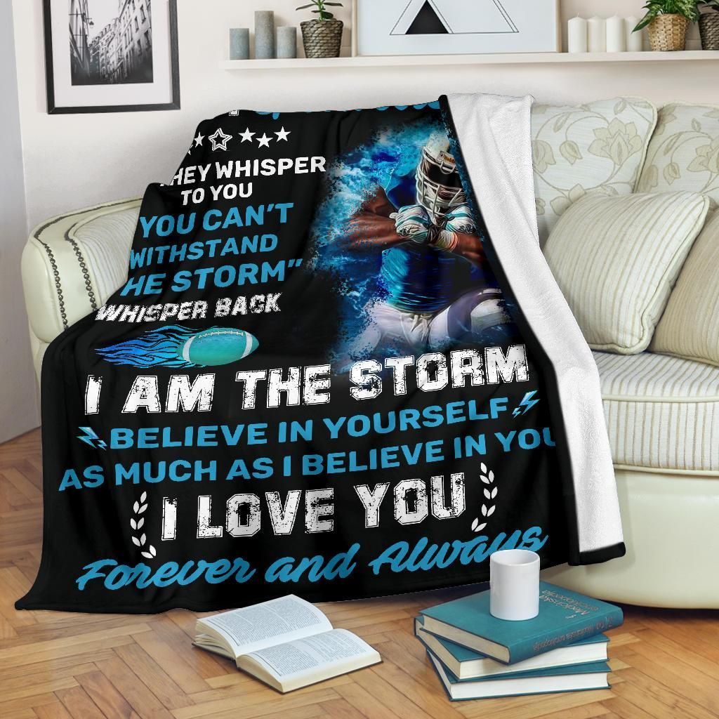 Football To My Grandson Sherpa Fleece Blanket