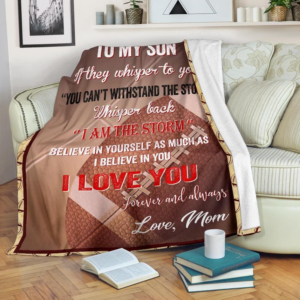 Football To My Son Sherpa Fleece Blanket