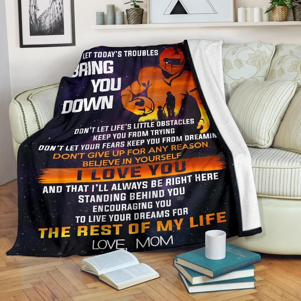 Football To My Son Sherpa Fleece Blanket