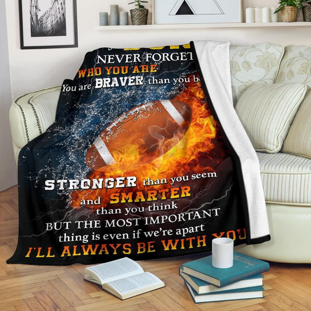 Football To My Son Sherpa Fleece Blanket