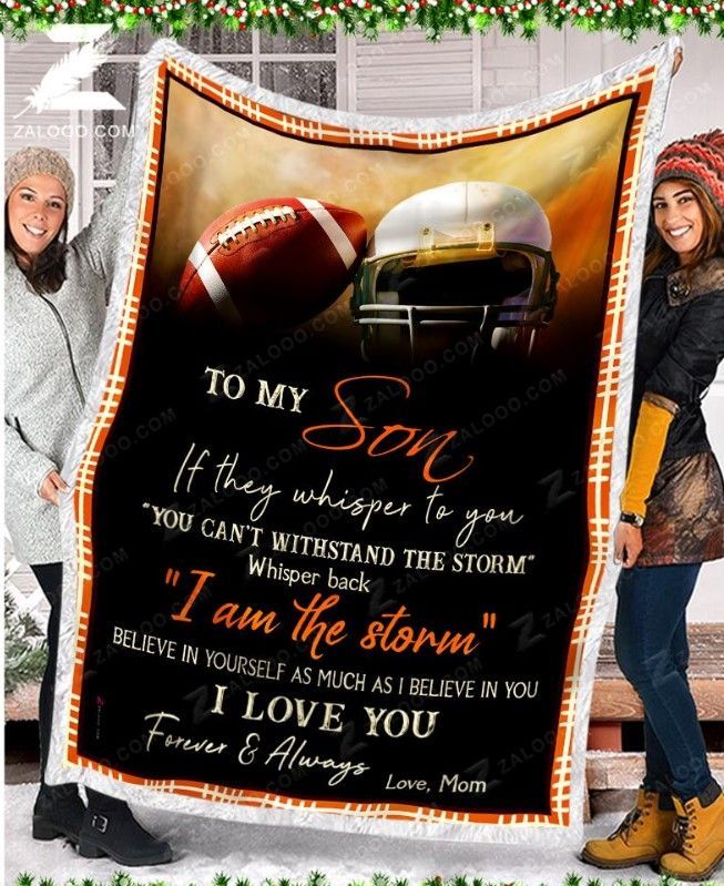 Football To My Son Sherpa Fleece Blanket