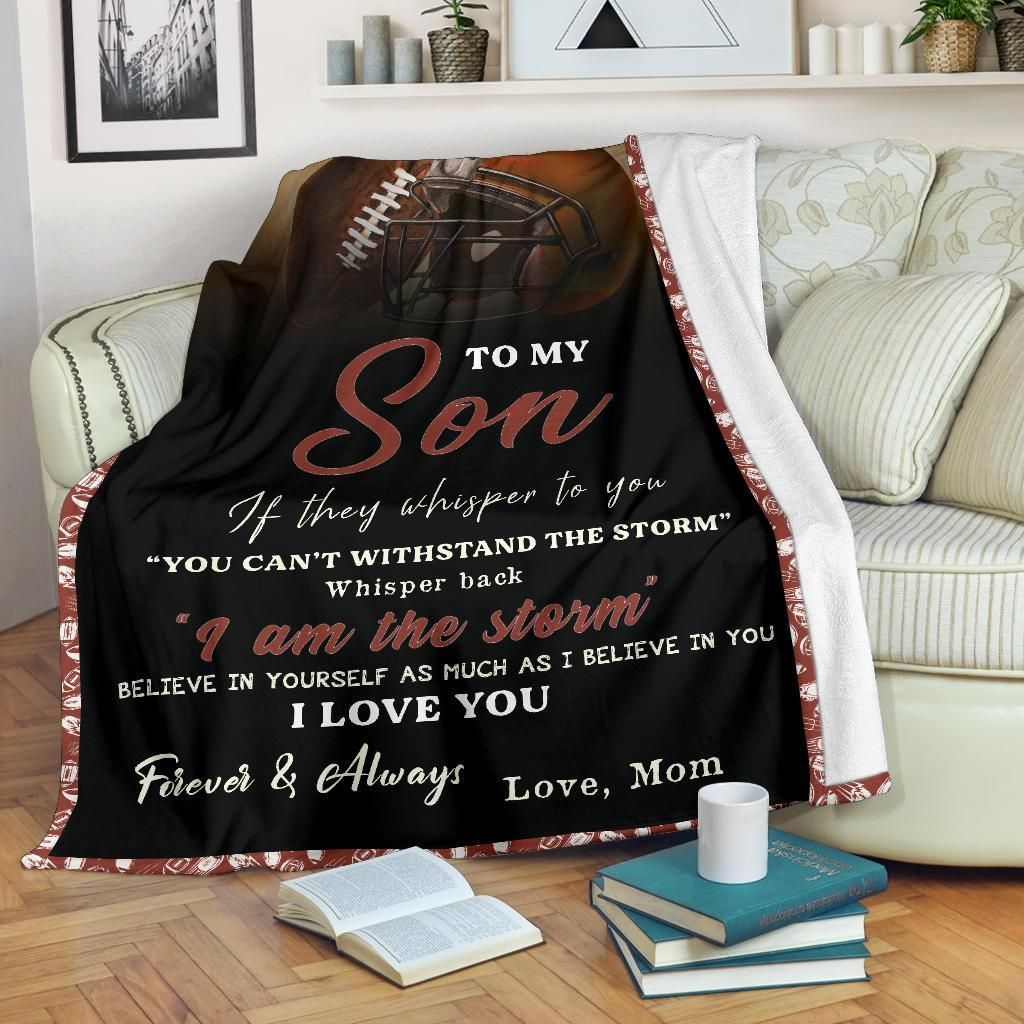 Football To My Son The Storm Sherpa Fleece Blanket
