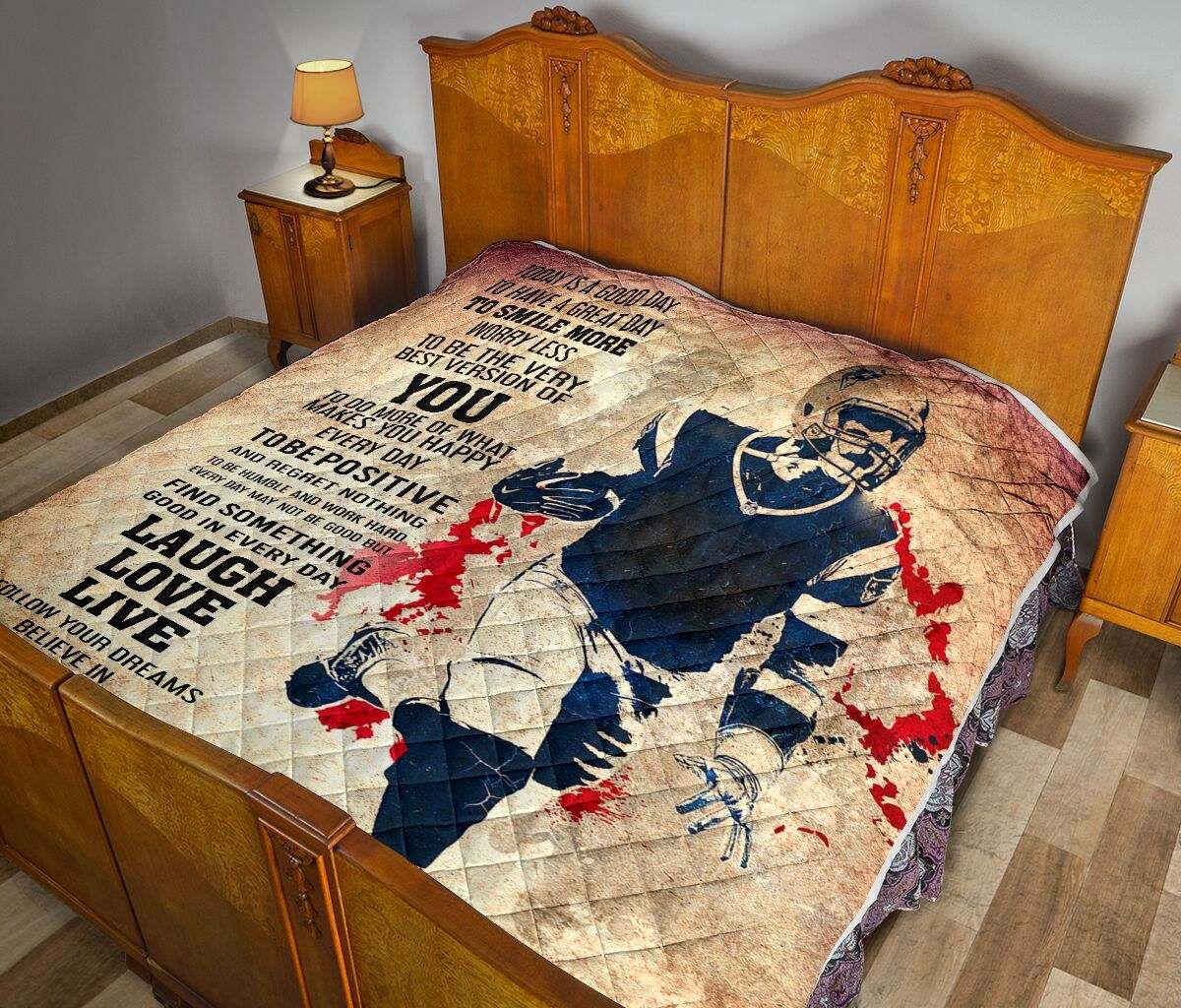 FOOTBALL TODAY A GOOD DAY QUILT KD DHC281111011DD