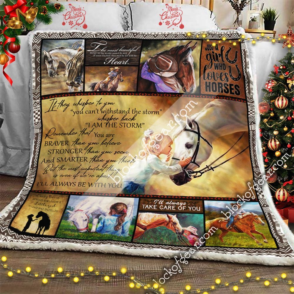 For Daughter Just A Girl Who Loves Horses Sherpa Fleece Blanket