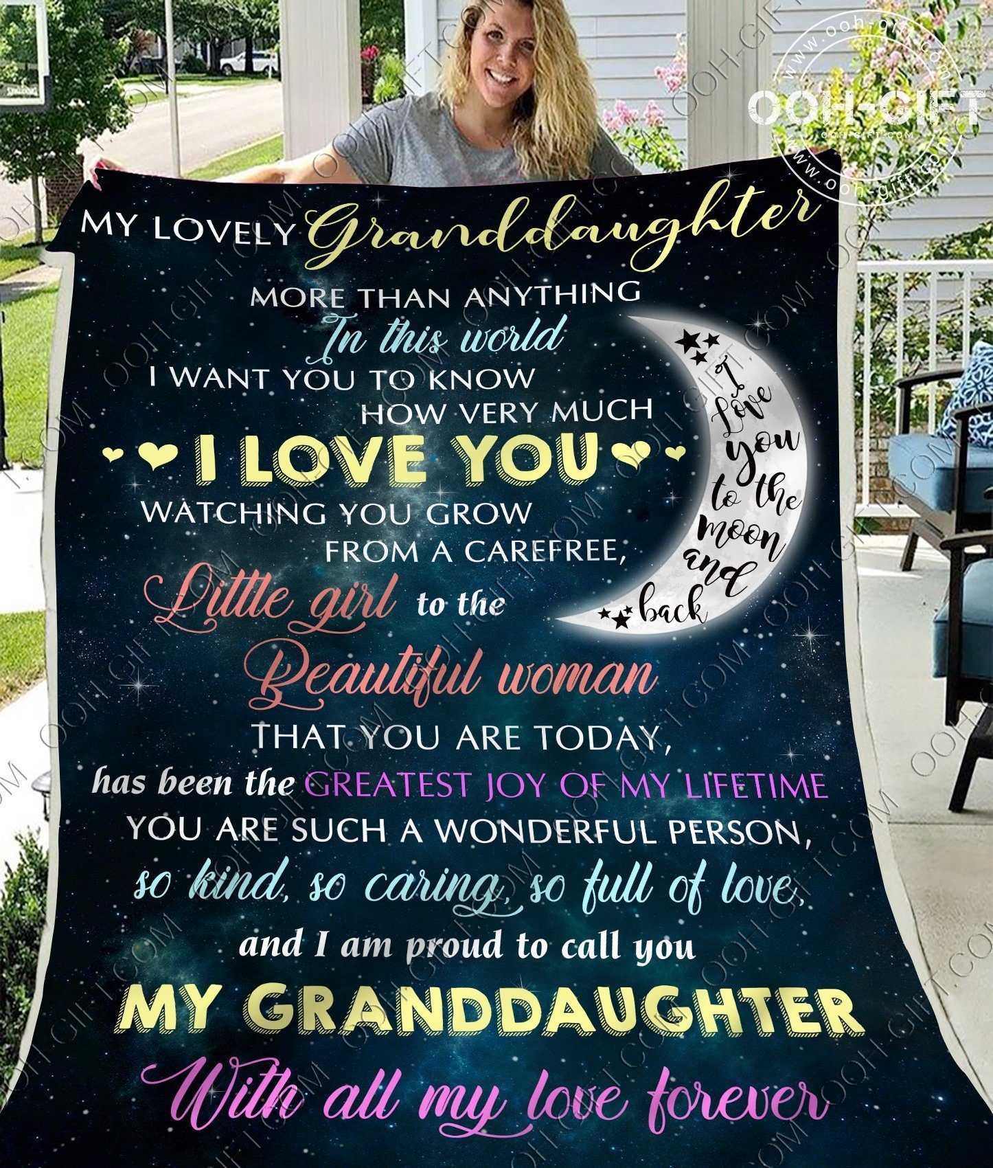 For Granddaughter Love You Sherpa Fleece Blanket