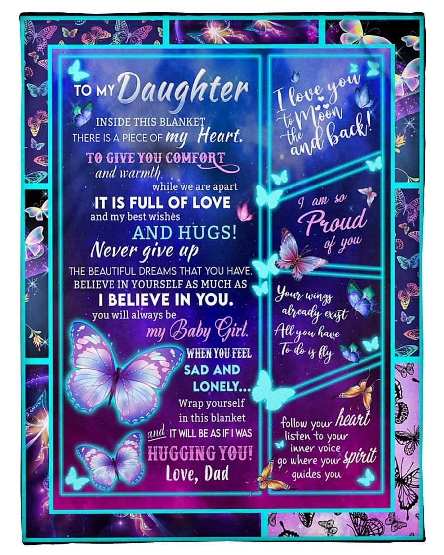For Lovely Daughter Follow Your Heart Listen To Your Inner Voice Fleece Blanket Fleece Blanket