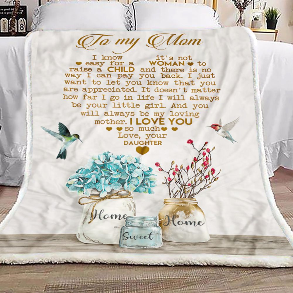 For Mom Home Sweet Home Fleece Blanket