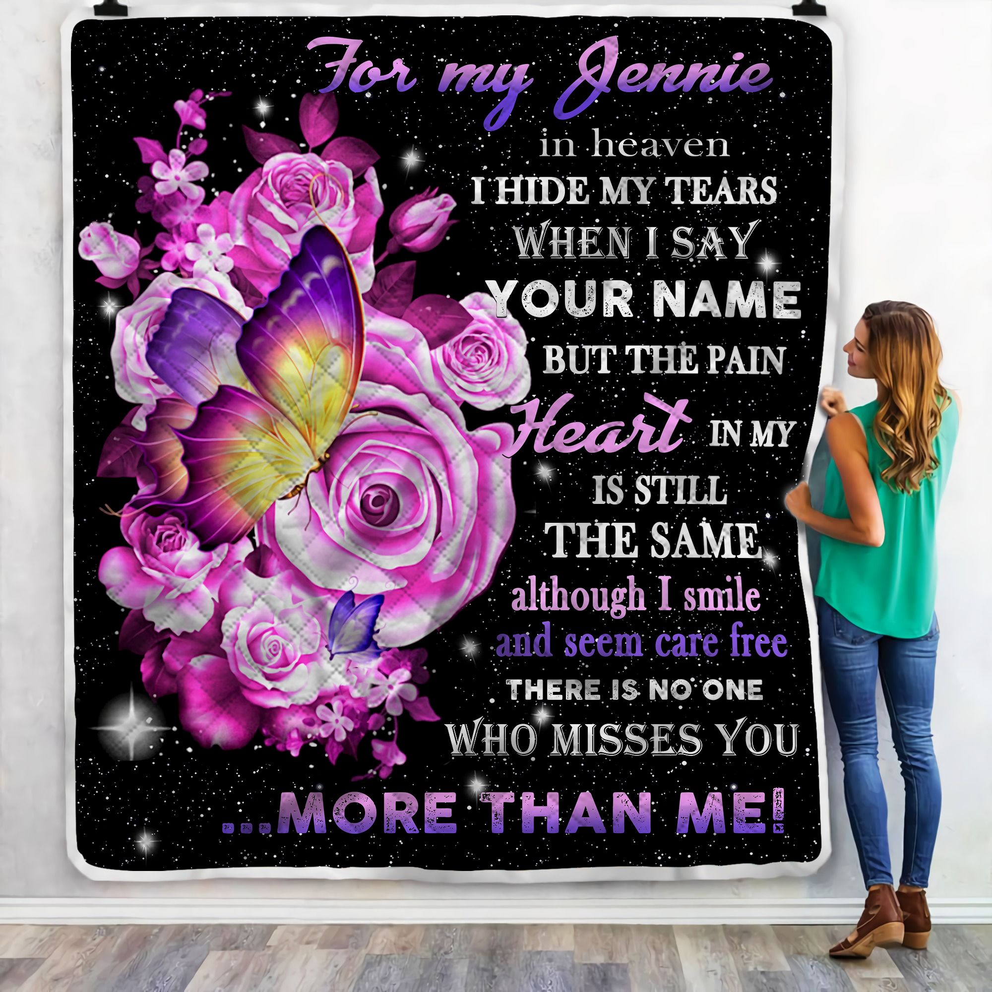 For My Jennie In Heaven Fleece Blanket