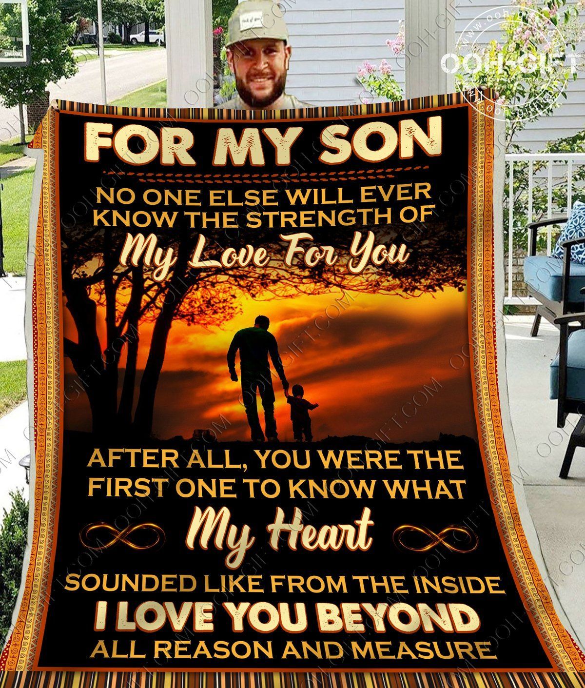 For My Son Dad Sherpa Fleece Blanket