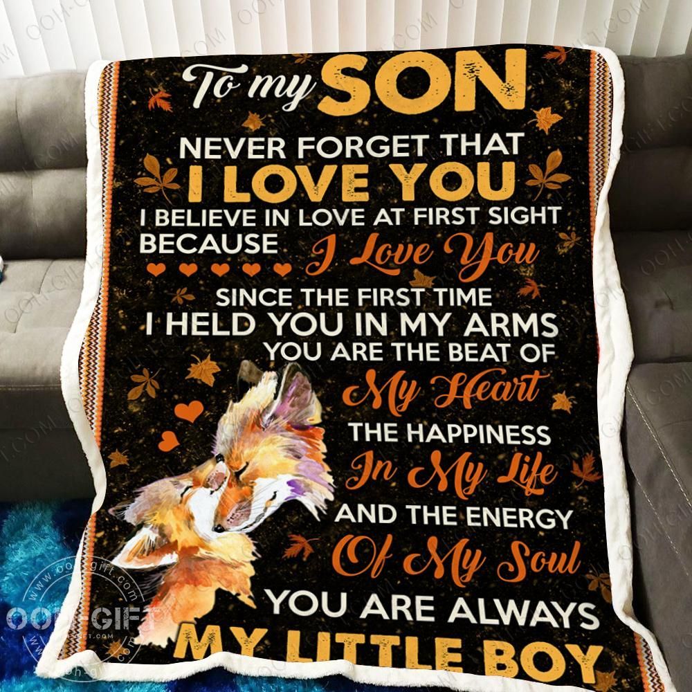 For My Son Fox Sherpa Fleece Blanket