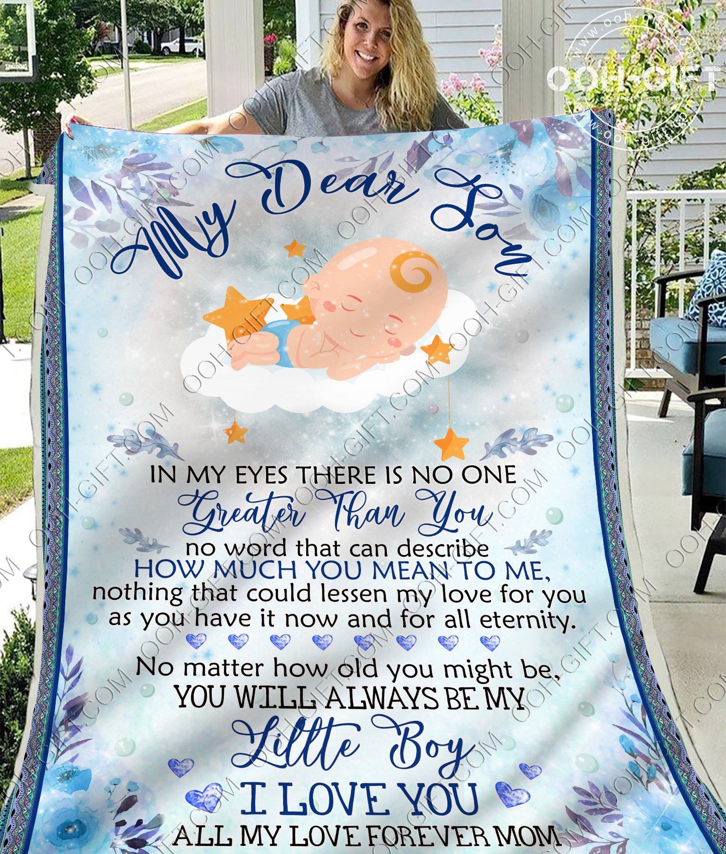 For My Son Mom Sherpa Fleece Blanket